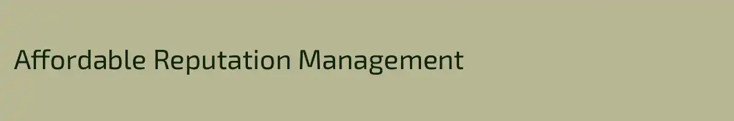Affordable Reputation Management